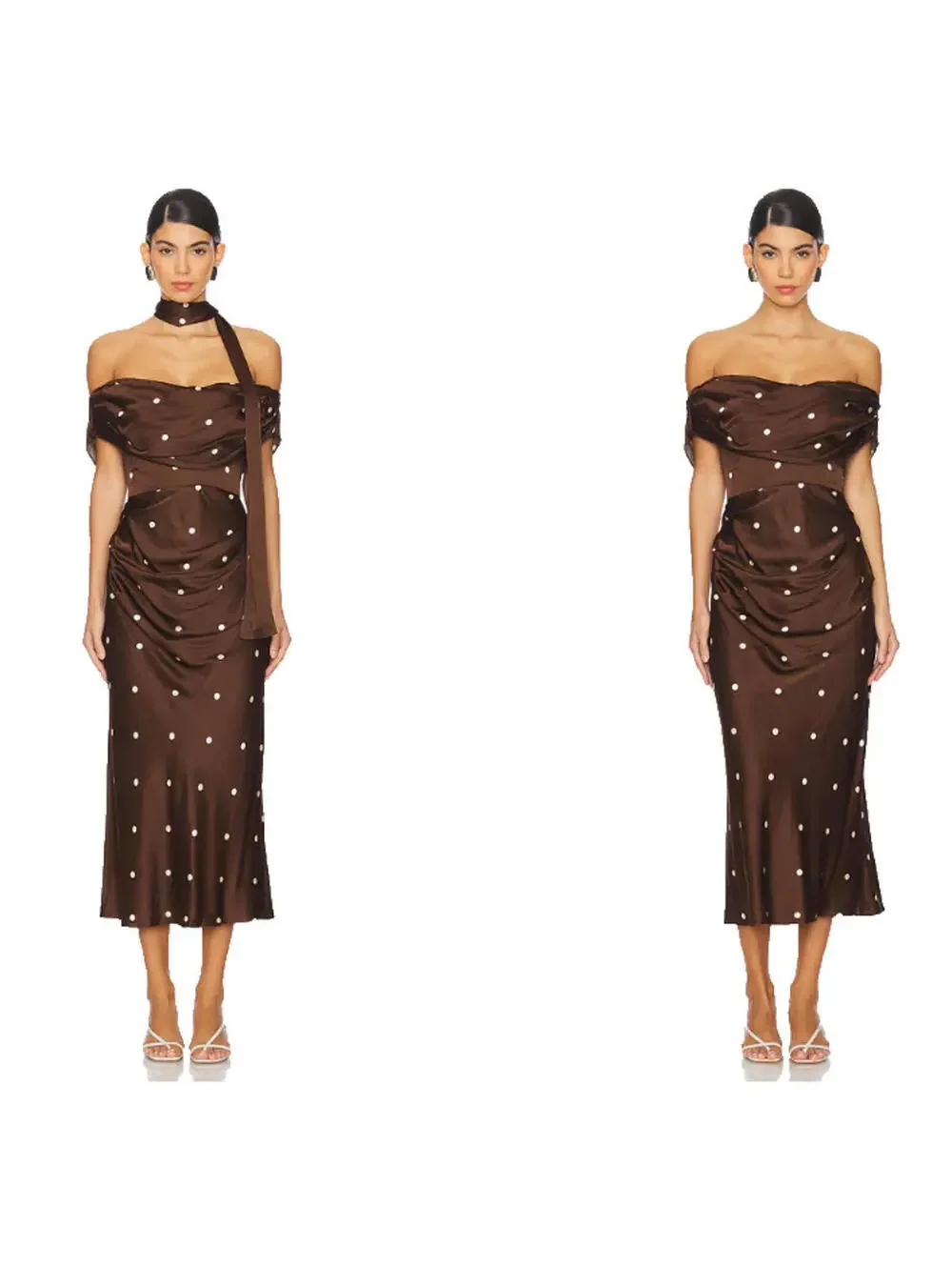 lpa brown polka dot dress Sorelle - Berkley Double Dresser